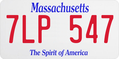 MA license plate 7LP547