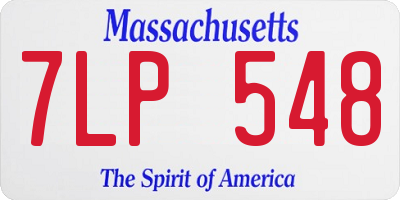 MA license plate 7LP548