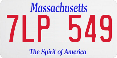 MA license plate 7LP549