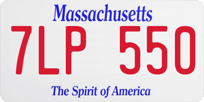 MA license plate 7LP550