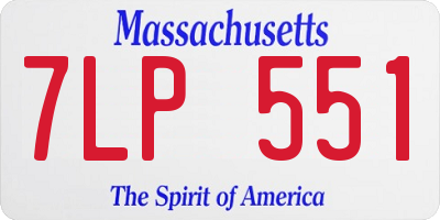 MA license plate 7LP551