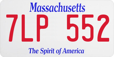 MA license plate 7LP552