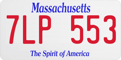 MA license plate 7LP553