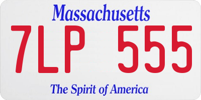 MA license plate 7LP555
