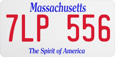 MA license plate 7LP556
