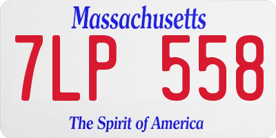 MA license plate 7LP558