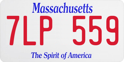 MA license plate 7LP559