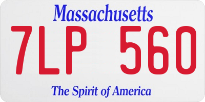 MA license plate 7LP560