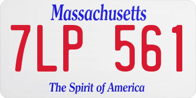 MA license plate 7LP561