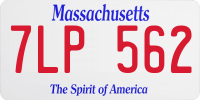 MA license plate 7LP562