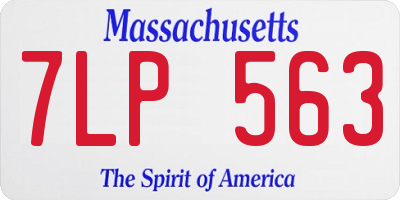 MA license plate 7LP563