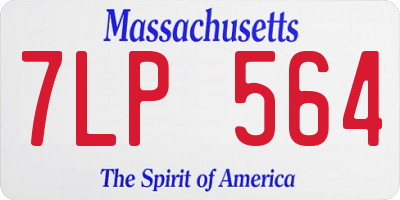 MA license plate 7LP564