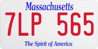 MA license plate 7LP565
