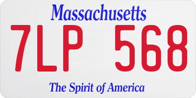 MA license plate 7LP568
