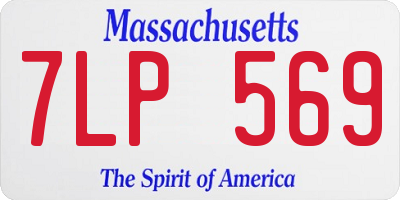 MA license plate 7LP569