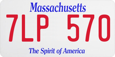 MA license plate 7LP570