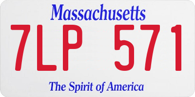MA license plate 7LP571