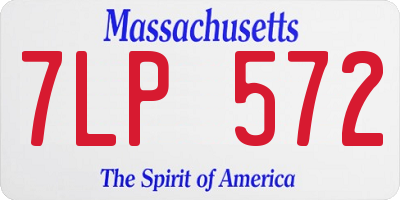 MA license plate 7LP572