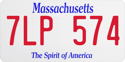 MA license plate 7LP574