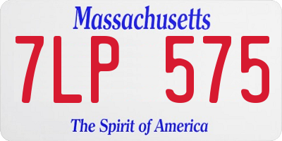 MA license plate 7LP575
