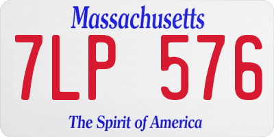 MA license plate 7LP576