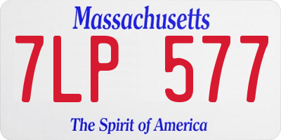 MA license plate 7LP577