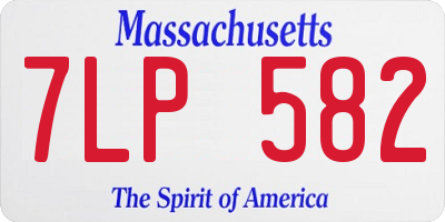MA license plate 7LP582