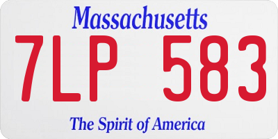 MA license plate 7LP583