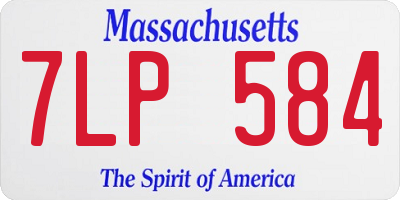 MA license plate 7LP584