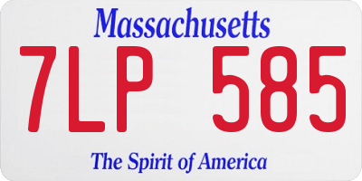 MA license plate 7LP585