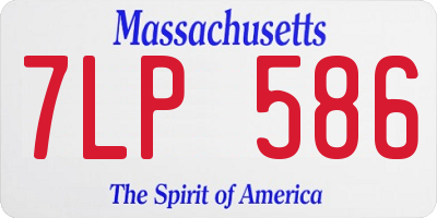 MA license plate 7LP586