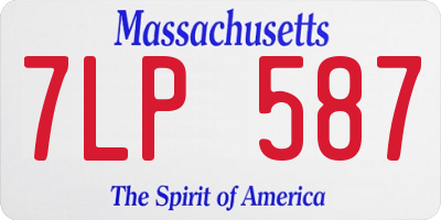 MA license plate 7LP587