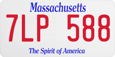 MA license plate 7LP588