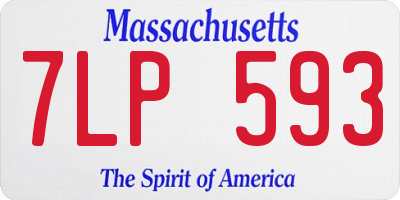 MA license plate 7LP593