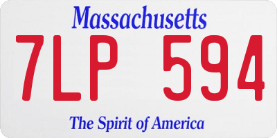MA license plate 7LP594