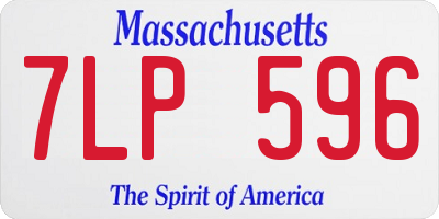 MA license plate 7LP596
