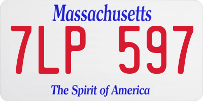 MA license plate 7LP597