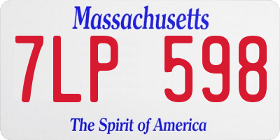MA license plate 7LP598