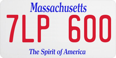 MA license plate 7LP600
