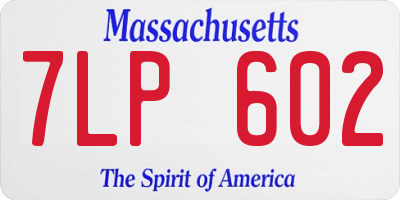 MA license plate 7LP602