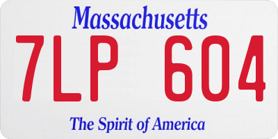 MA license plate 7LP604