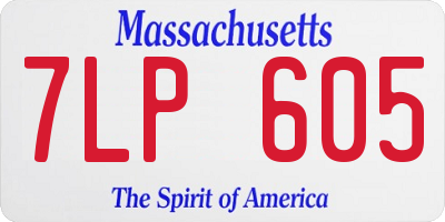 MA license plate 7LP605
