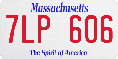MA license plate 7LP606