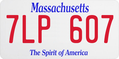 MA license plate 7LP607