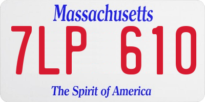 MA license plate 7LP610
