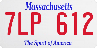 MA license plate 7LP612
