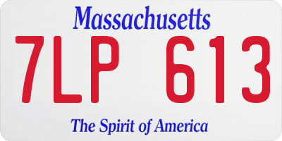 MA license plate 7LP613