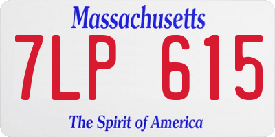 MA license plate 7LP615