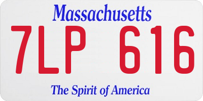 MA license plate 7LP616