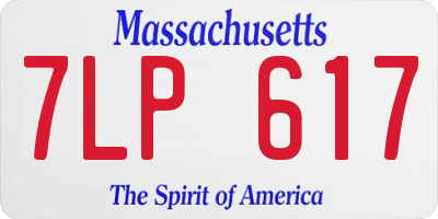 MA license plate 7LP617